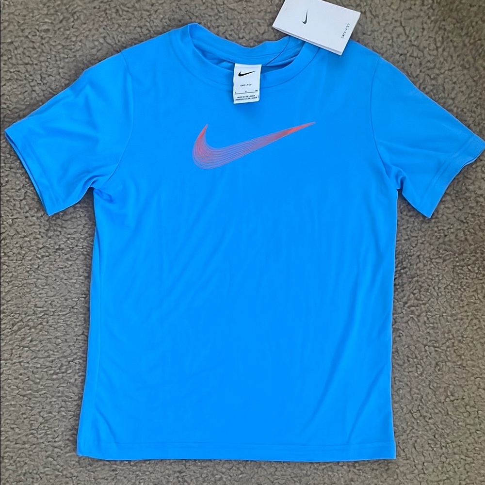 Boy’s Nike Blue T-Shirt with Red Swoosh